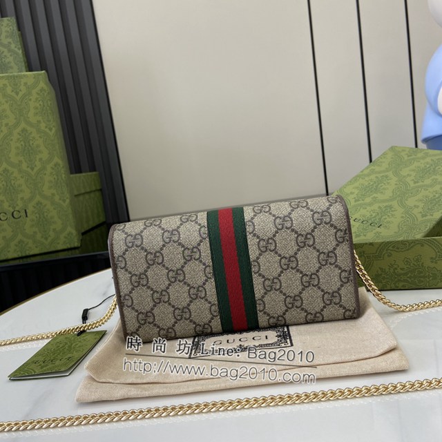 Gucci專櫃古馳最新款Ophidia系列斜挎鏈條包 jh2289型號：546592